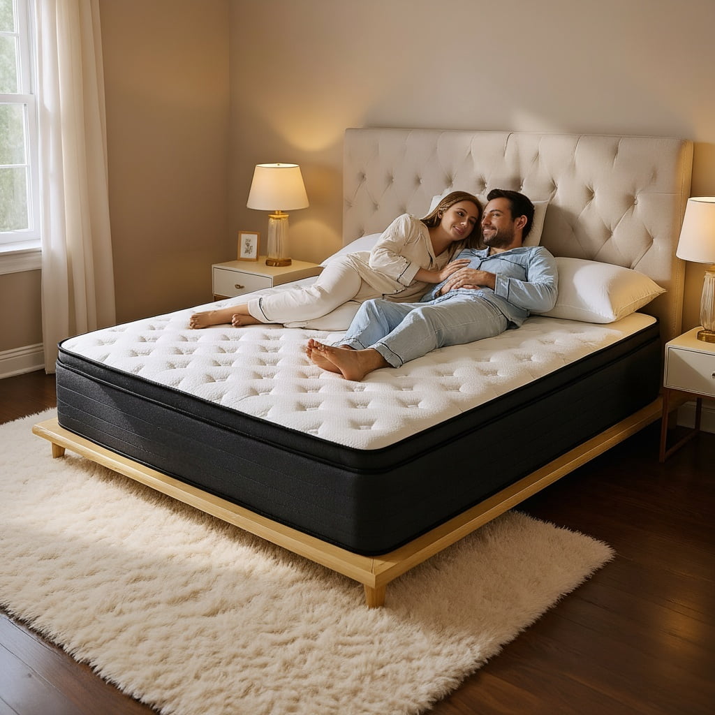 10 inch Full Size Mattress in a Box, Cooling CertiPUR-US Memory Foam Hybrid Mattresses for Back Pain Relief, Edge Support & Breathable Design