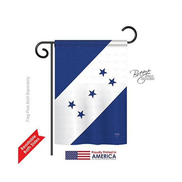Breeze Decor 58152 Honduras Drapeau de Jardin à Impression Recto-Verso - 13 x 18,5 Po.