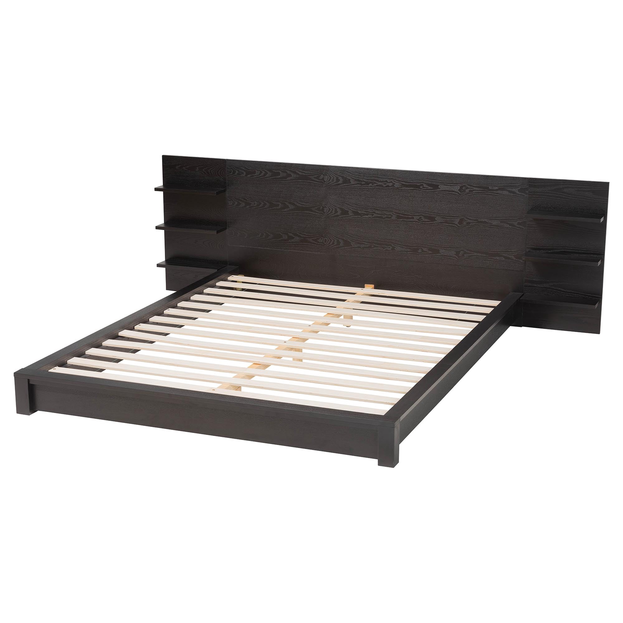 Baxton Studio Elina Modern Platform Bed, Queen, Ebony Black