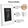 thumbnail image 3 of Americanflat 16x20 Picture Frame with Polished Plexiglass with 11x14 Mat Display Photo Soho Collection - White, 3 of 8