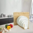 thumbnail image 6 of GIXUSIL Premium Bamboo Dish Drying Rack - Dish Rack Kitchen Plate Holder-Wooden Dish Rack Plates Holder Compact Kitchen Storage Cabinet Organizer for Dish/Plate/Bowl/Cup/Pot Lid/Cutting Board(Wood), 6 of 8