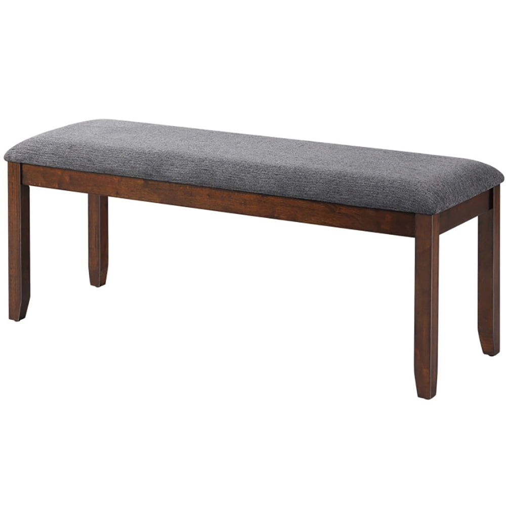 Finihen Upholstered Dining Bench, Entryway Bench, Upholstered Entryway Bench Footstool with Wood Legs Tufted, for Living Room, Bedroom, Entryway, Grey