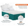 thumbnail image 4 of CCNY 18" Inch Drop Wrap Around Bed Skirt Family King Size 100% Microfiber Made Teal Color, 4 of 6