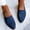 Blue, variant on UTTOASFAY Women's Sandals On Women's Pointed Flat Shoes Weave Casual Shoes Solid Comfortable Sandals Shoes