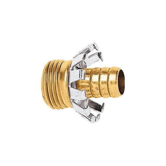 Gilmour C34M Clinch Hose Repair Coupler, 3/4 in, Male, 1/4 X 3/8, Brass