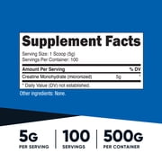 Nutricost Creatine Monohydrate Powder 500 Grams (Unflavored) Supplement