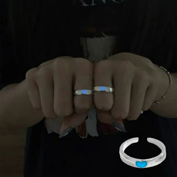 Anillos para mujer, regalos para mujer, anillos en la oscuridad, modelos de pareja, anillo luminoso, ajustable, para hombre y mujer, para regalar a tu novia, anillo de amor.
