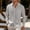 Gray, variant on Linen Button Down Shirts for Men Long Sleeve Casual Beach Tops Lightweight Breathable Collared Shirts with Chest Pocket Summer Vacation Holiday Everyday Wear