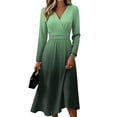 thumbnail image 2 of Women's Fall Boho Maxi Dress Plus Size Flowy Casual V Neck Wrap Dress Elegant Holiday Party Dresses, 2 of 6