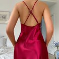 thumbnail image 3 of Ohufall Sleep Dress for Women Lace Satin Split V Neck Cami Nightgown Spaghetti Straps Fashion Homewear Sleep Dress, 3 of 4