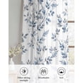 thumbnail image 6 of Blue Leaves Sheer Curtains 54 Inch Length 2 Panels Set for Living Room/Bedroom, Summer Botanical Elegant Pastoral Kitchen Curtains Grommet Semi-Sheer Curtains Drapes Voile Window Treatments 42"x54"x2, 6 of 7