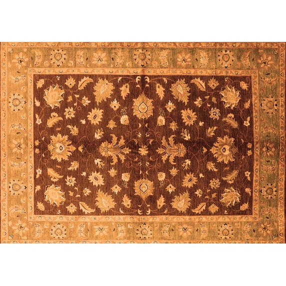 Ahgly Company Indoor Rectangle Oriental Orange Industrial Area Rugs, 8' x 10'