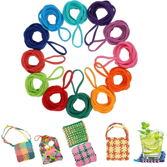 YEAHIBABY Looms For Weaving Weaving Loops Acrylic 192-Pcs 6x0.39in for Children