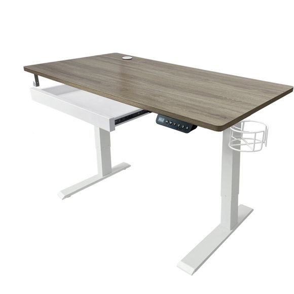 LJ 47” Electric Height Adjustable Sit-Stand Computer Desk - Maple