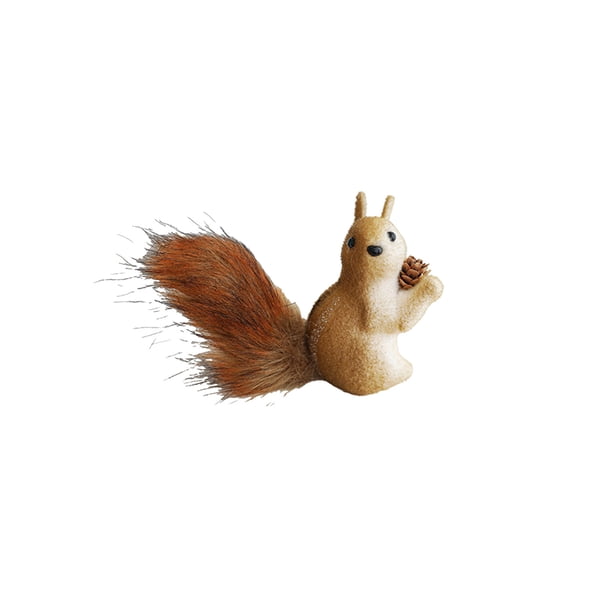 Decoraciones Del Árbol de Navidad Lindas Ardillas Realistas Colgando Figuras de Pino Conos Animales Del Bosque, Espuma Marrón 12.6x5.91x2.36In, Mini Árbol de Navidad
