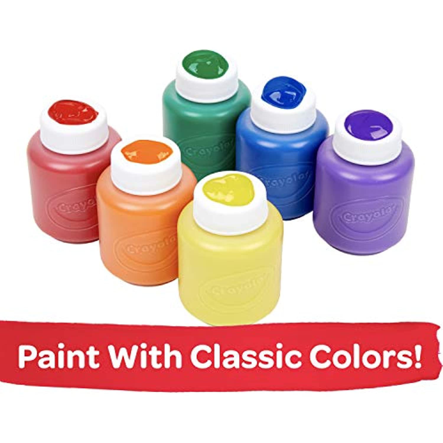 Crayola Washable Kid's Paint, Assorted, 16 oz., 12/Carton (54-9718)