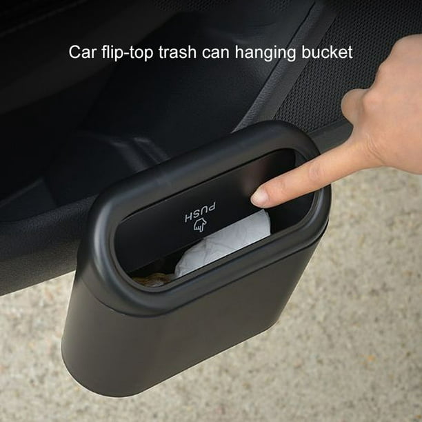 Mini poubelle Portable suspendue pour voiture, corbeille avec couvercle,  pour voiture, bureau, maison, accessoires de stockage automobile