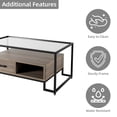 thumbnail image 2 of EastVita Coffee Table with Shelf, Tempered Glass Top Console Table with 2 Drawers and Storage Shelf, 2 of 8
