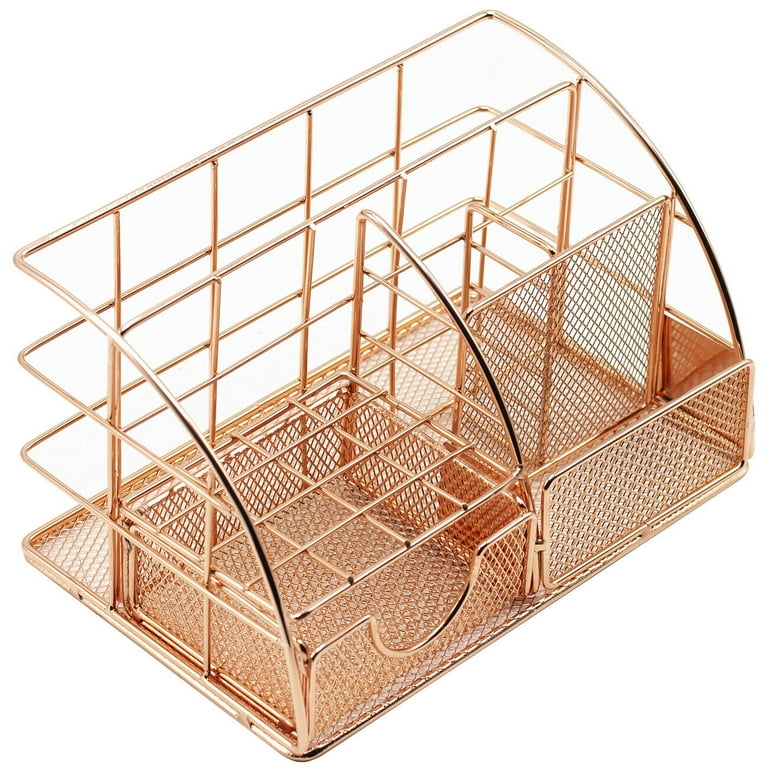 ROSROSE Desk Drawer Organizer Tray, Metal Mesh Drawer Organizer