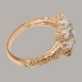 thumbnail image 4 of LBG British Made Classic Solid 9k Rose Gold Natural Aquamarine & Opal Womens Anniversary Ring - 33 size options - Size 5.25, 4 of 8