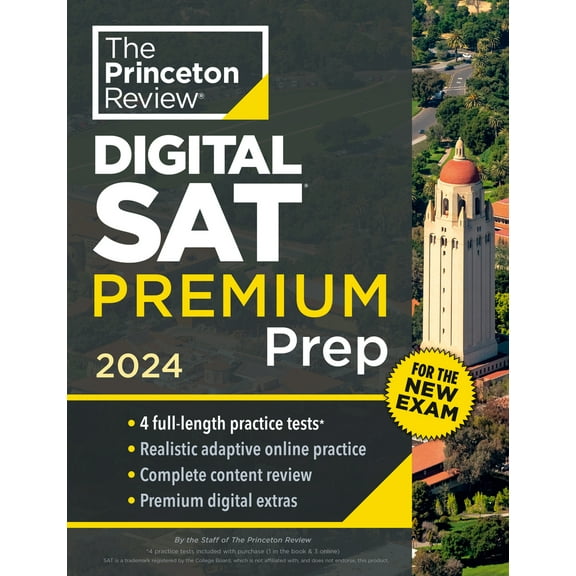 Pre-Owned Princeton Review Digital SAT Premium Prep, 2024: 4 Practice Tests   Online Flashcards   Review & Tools (Paperback) 0593516877 9780593516874