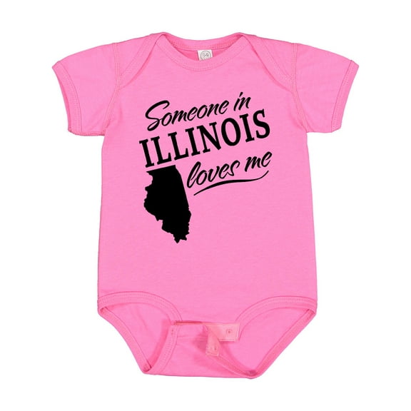 Inktastic Someone in Illinois Loves Me Boys or Girls Baby Bodysuit