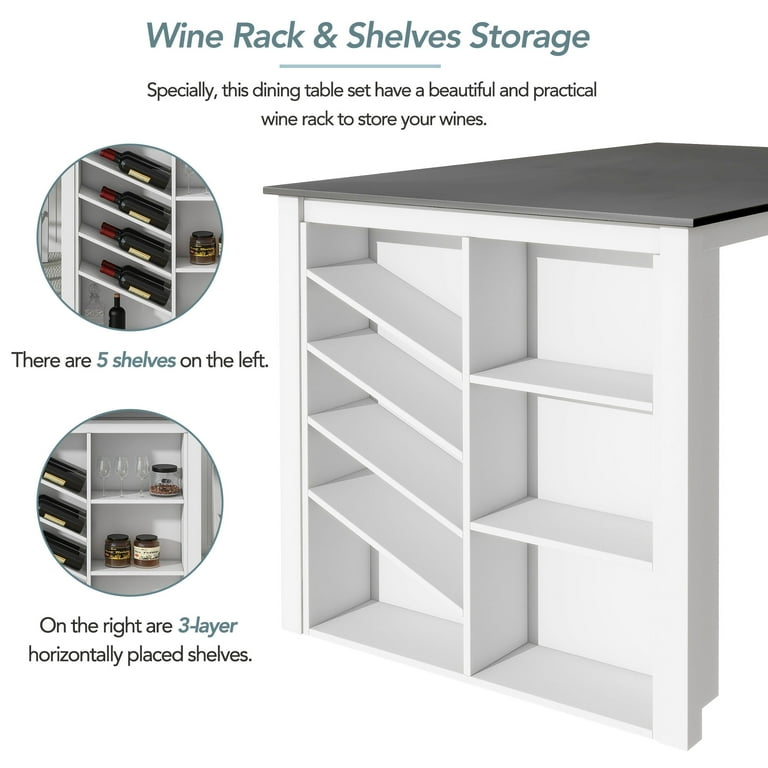 Harper Bright Designs Pieces Counter Height Dining Table Set