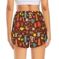 thumbnail image 2 of Lsque Retro Coffee Printed Women's Running Shorts with Liner Pockets,Elastic Quick Dry Workout Athletic Gym Yoga Shorts,Womens High Waist Shorts-Medium, 2 of 9