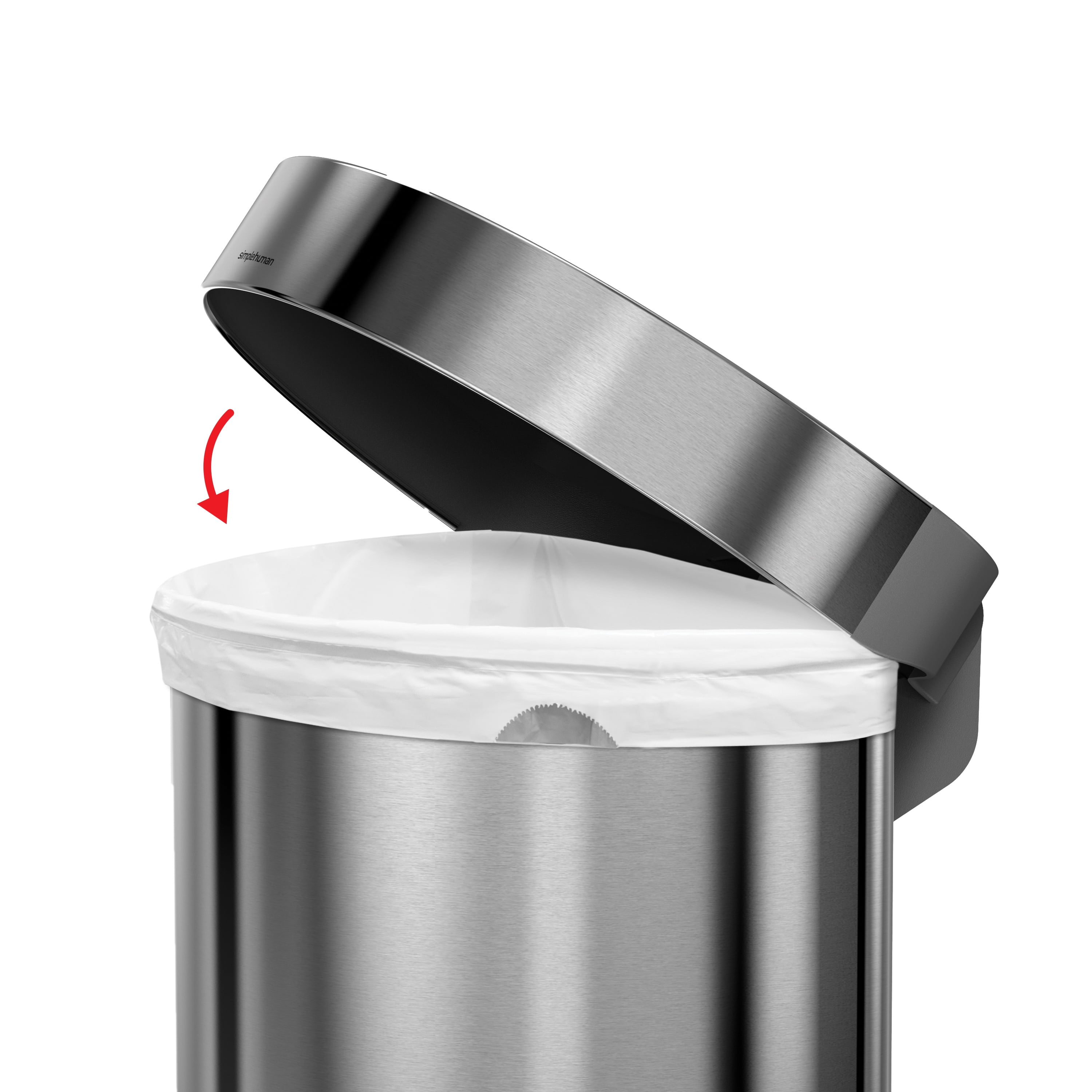 simplehuman Indoor Step Trash Can Brushed Stainless Steel 12 Gal. (CW2030)