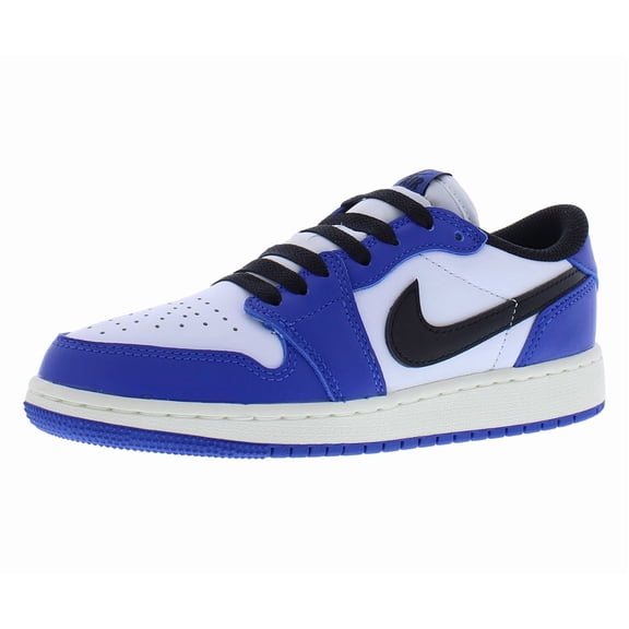 Nike Air Jordan 1 Retro Low Original GS Boys Shoes Size 5, Color: White/Black/Game Royal/Sail