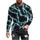 thumbnail image 2 of Blusas y camisas de manga larga con cuello redondo para hombre Camisa con estampado de luces Cuello redondo Manga larga Jersey Camiseta estampada Blusa para hombre Blusa, 2 of 5