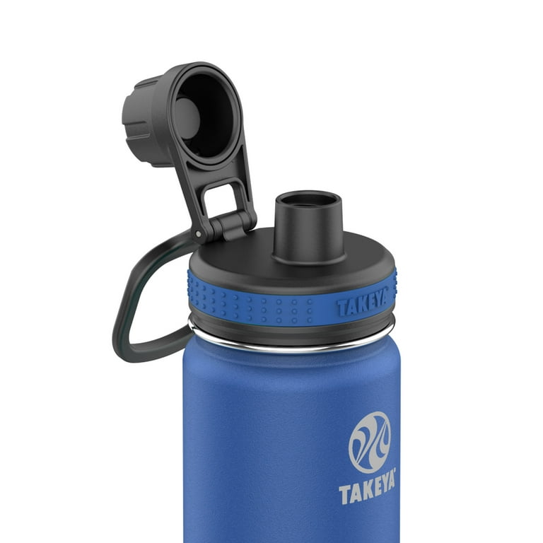 Takeya Originals 24 oz Navy and Black Double Wall Vacuum Insulated  Stainless Steel Water Bottle with Wide Mouth and Flip-Top Lid 