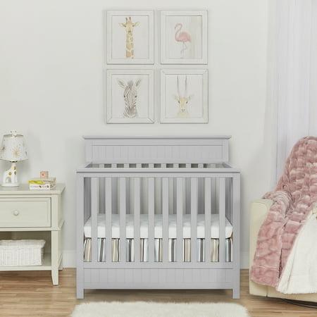 UPC: 0811048033352 | Dream On Me Harbor 4-in-1 Convertible Mini Crib in Pebble Grey Greenguard Gold Certified