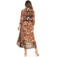 thumbnail image 2 of Sakkas Andreas Women's Maxi Long Sleeve Button Down Floral Ruffle Dress Pockets - 591-Multi - L/XL, 2 of 5