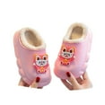 thumbnail image 3 of GJSYRH Girls Plush Slipper Cozy Winter Slippers For Girls Indoor Outdoor Lined Cartoon Soft Sole Toddler Kids Footwear Pink 7-8 Years, 3 of 9
