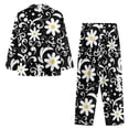 thumbnail image 3 of DISNIMO Daisy Printed Pajama for Women Set 2 Piece Pjs Lounge Set with Pockets Long Sleeve Button Down Sleepwear with Long Pants Casual Loose Loungewear Nightwear, 2XL, 3 of 7
