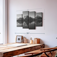 thumbnail image 3 of Elephant Stock - Grand Teton Mountains BW Wall Art - Horizontal Multi Panel - 4 Piece Living Room Wall Decor - Photography Nature Canvas Print - Gray and Black Decor - 30" x 18", 3 of 5