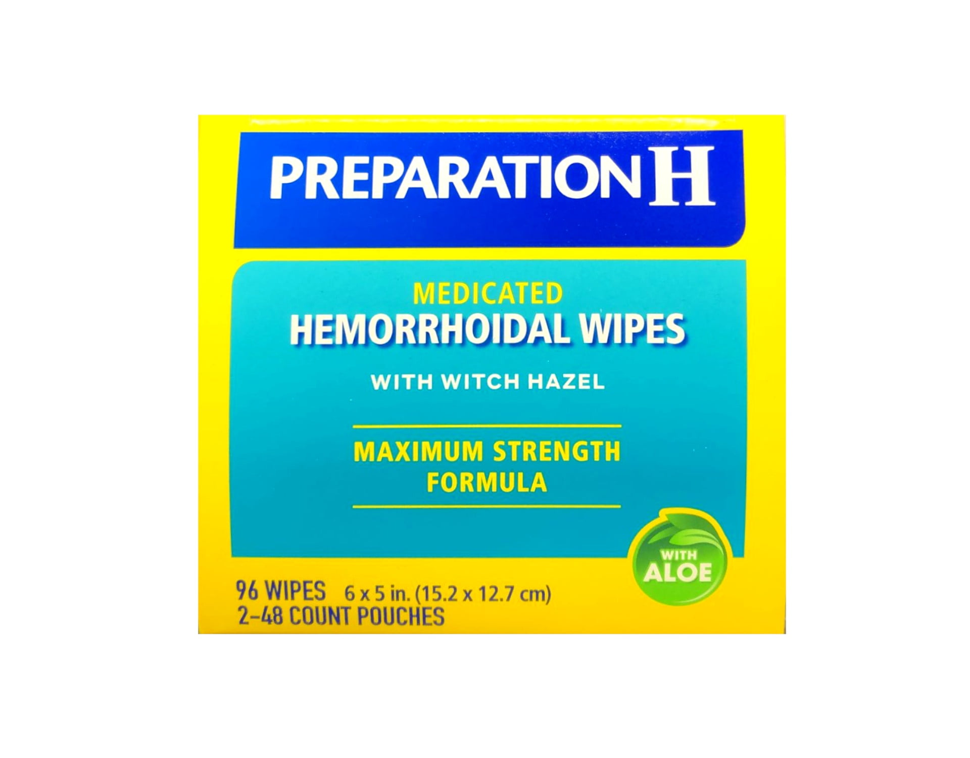 Preparation H Medicated Wipes 96 Each (Pack of 6)