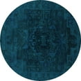 thumbnail image 1 of Ahgly Company Indoor Round Abstract Light Blue Modern Area Rugs, 3' Round, 1 of 4