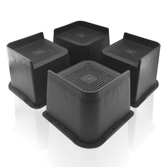 Logianis 4 Inch Heavy Duty Bed Risers Oversized Furniture Risers 4 Pack Lifts Up to 5000lbs Black