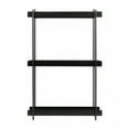 thumbnail image 5 of Kate and Laurel Dominic Modern Metal Bathroom Shelf, 20 x 7 x 30, Black, Contemporary Sleek 3-Tier Floating Shelves for Wall Decor, Display, and Over Toilet Storage, 5 of 9