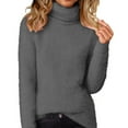thumbnail image 4 of LEBONYARD Women‘s Trendy Turtleneck Fleece Chic Soft Fuzzy Solid Colored Long Sleeve Comfortable Loose Warm Casual Ladies Cute Pullover Tops, 4 of 8