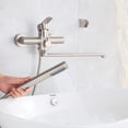 thumbnail image 2 of HomeLava Robinet de Baignoire avec Douchette Levier Unique Rond Mitigeur de Douche Mural en Acier Inoxydable Brossé pour Salle de Bain, 2 of 5