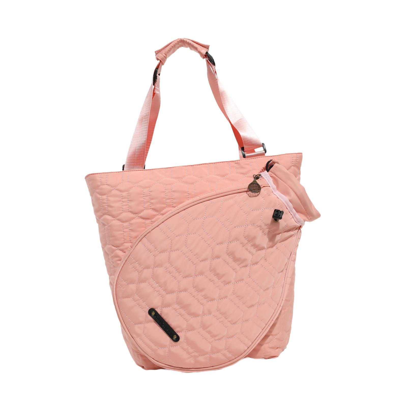 GARENDE Tennis Tote Bag Carrying Bag Pickleball Racket Bag Women Men Players Handbag Pink Red