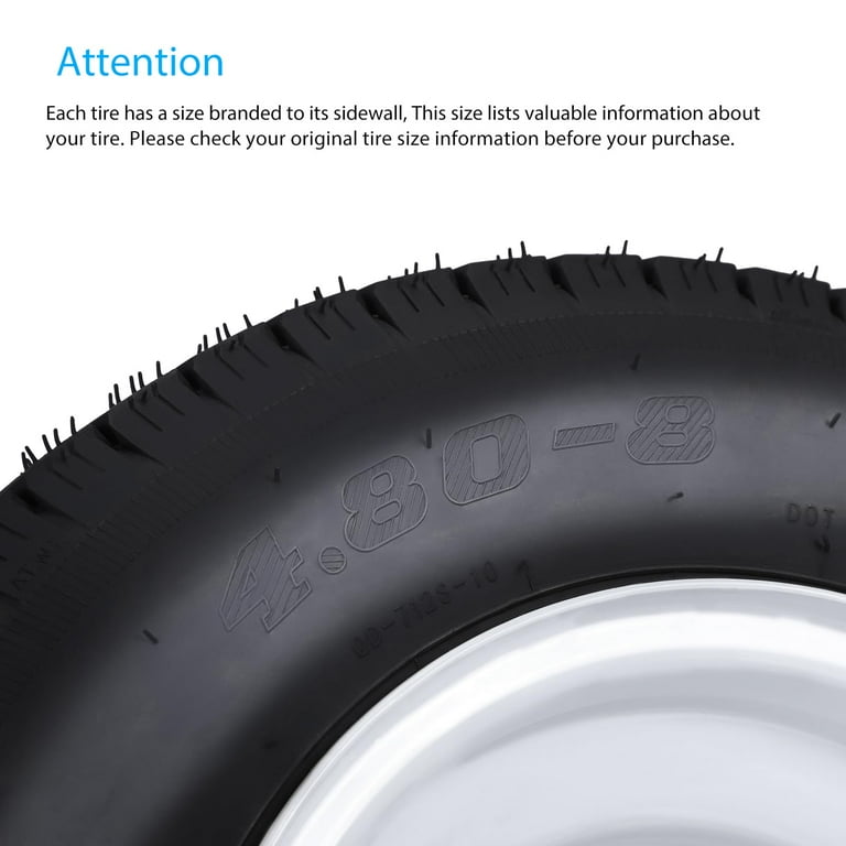 2-Pack 5.30-12 Trailer Tires On Rims – 4 Lug On 4" Bolt Pattern, Load Range C, 6PR