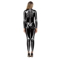 thumbnail image 2 of FASHOFT Adult Skeleton Digital Print Halloween Full Body Jumpsuit Tight Bodysuit Party Stage Performance Cosplay Outfit Fancy Dress Up Halloween L, 2 of 7