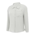 thumbnail image 7 of Women Crinkle Gauze Cotton Blend Oversized Button Down Shirt with Chest Pocket, Lightweight Summer Casual Top,White,S, 7 of 7