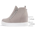 thumbnail image 3 of ​FUPPIA Girls Wedge Sneakers Fashion High Top Sneakers with Double Side Zippers Taupe 5 Big Kid, 3 of 7