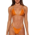 thumbnail image 3 of MIKETAI Bikinis sexy para mujer 2 piezas Bikini correa de espagueti trajes de baño de color sólido traje de baño triángulo traje de baño, 3 of 4