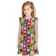 thumbnail image 1 of Balery Colorful Bulldog Camisón de princesa para niñas, pijama de algodón con mangas abullonadas, suave y bonito.-X-Large, 1 of 6